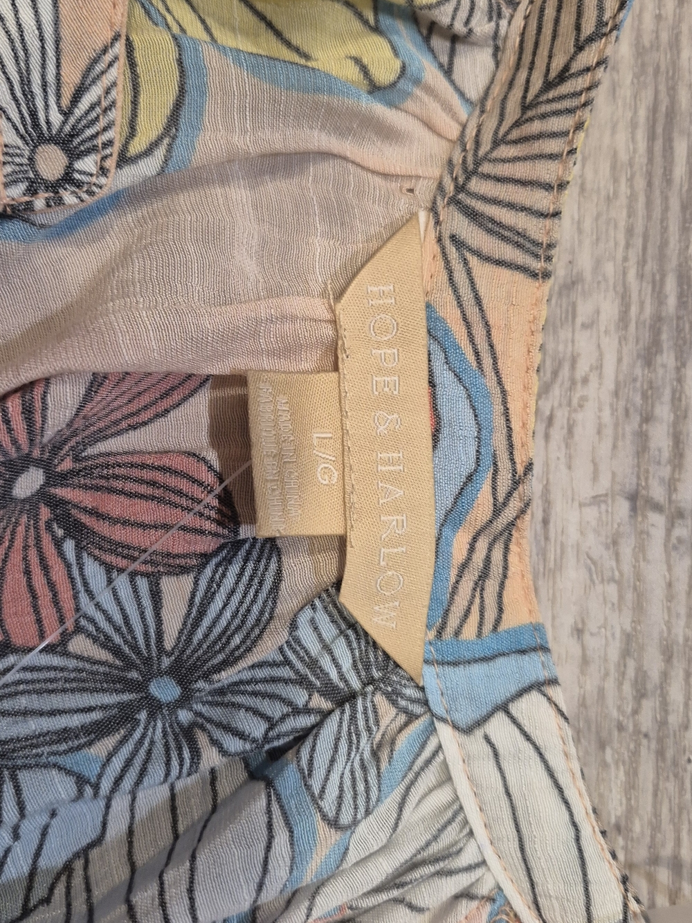 Floral Peasant Blouse in Peach with Multicolor Blooms - Picture 2 of 2